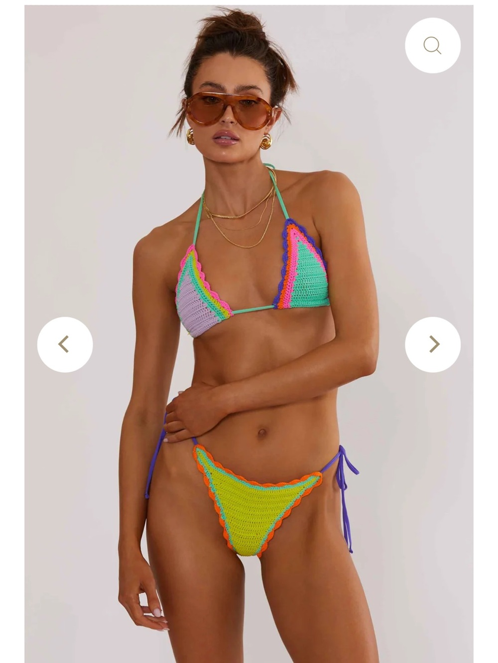 Beach Riot Winona Bikini Top in Technicolor Rays NWT - Picture 2 of 6